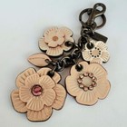 Coach Tea Rose Mix Flower Bag Charm   Multi Bag Charm Key Ring   Beige   Pink