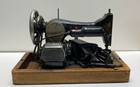 Singer Black Floral Electric Portable Sewing Machine Model 66 Vintage