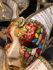 Fine Decorated Harlequin And Glitter Style Colors Jester Mask - Masc