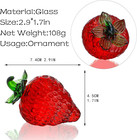 Glass Red Strawberry Figurine Crystal Fruit Collectibles Art Glass Fruits Decora