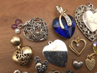 Vintage-now 15 Piece Heart Valentine Pendants Charms Craft Jewelry Making Lot  7