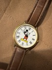 Vintage Disney Store Mickey Mouse Watch W  Original Tin Case     Leather Band