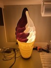 Vintage Tastee-freez Light-up Ice Cream Cone Sign Twist Swirl Blow Mold Lamp