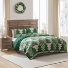 Hallmark Full queen Flannel Tree Print Quilts Green