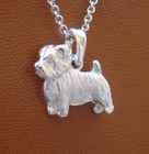 Sterling Silver Norfolk Terrier Standing Study Pendant