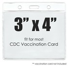 5 10 25 50 Clear Vinyl Horizontal Card Protector 3  X 4  Badge Holders For Id