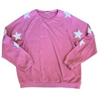 Pol Women   s Sz S Pink Star Patch Sweatshirt Stargazer Pullover Top