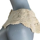 Vintage 1930s 1940s Hand Crochet Collar Capelet Cream Ecru Scalloped Edge