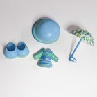 Vintage Fisher-price Snap  n Style Blue Rain Rainy Outfit Bundle 4 Pieces