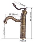 Antique Brass Art Carved Bathroom Basin Faucet Vanity Sink Mixer Tap