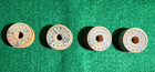 Lot Of 4 Vintage Antique Wooden 10 Yard Spools Adams Silk Thread Multicolor