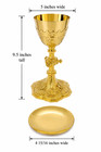 High Polished Brass Chalice And Paten Set For Church Communion 9 5 Inches Tall