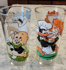 1976 Pepsi Tasmanian Devil Glass Warner Bros Porky Pig Donald Duck Lot Of 2