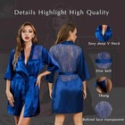 Women s Sexy Lingerie Lace Satin Kimono Robe Babydoll Bride Party Robe Sleepwear