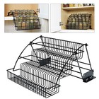 3 Layers Pull Down Spice Rack Pull Out Metal Cabinet Organizer Kitchen Stand