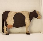 Wood Handmade Folk Art Country Farmhouse Cow Wall Hanging Rustic Painted 13 75 