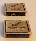 Two Vintage Porcelain Match Box Holders With Floral Design And Cardboard Tray