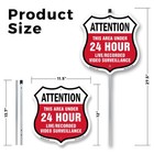 24 Hour Surveillance Shield Sign Attention This Area Und Shield Sign With Stake