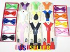 Suspender And Bow Tie Colors Baby Toddler Kids Boys Girls Child Sets Usa Seller