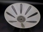Vintage Glass Shade Art Deco 40s  Ceiling Light Fixture Atomic Starburst White 