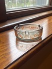 Vintage Golden Gate Casino Las Vegas Glass Ashtray Orange Writing