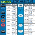 135 Pcs Flat Washer silicone And Nitrile Rubber Assortment Kit  Used For Faucet 