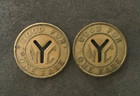 2 Vtg Nyc Subway  y  Token New York City Transit Authority Good For One Fare