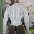 Antique Edwardian White Cotton Lawn Victorian Embroidered Lace Blouse Top Shirt