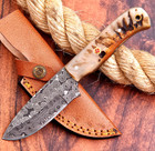 Custom Made Forged Damascus Steel Blade Hunting Knife Survival Camping Uu 37