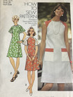 Simplicity 6215 Sewing Pattern Dress Size 12 1 2  Bust 35  Vintage 1974 Uncut