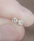 14k Baby Studs 1 5ct Tw  3mm  Natural Diamond Solitaire Earrings