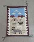 Navajo Rug Weaving Pictorial With Sheep And Goats