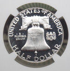 1956 Proof  franklin  Silver Half Dollar  type 2  50c Ngc Pf68 Cameo  004 Ecc c