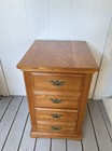 Vtg Solid Oak 2 Drawer Filing Cabinet Riverside Made In Usa Brass Hardware