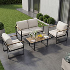 Patio Furniture 4 Piece Outdoor Conversation Sofa Set With Table   Cushions