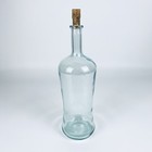 Vintage Decorative Wine Bottle Empty 1 5l W Cork Green Tint Glass 13 Inches Tall