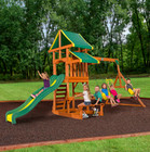 Backyard Discovery Tucson Cedar Wooden Swing Set Kids Outdoor Slide Playground