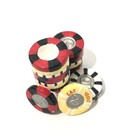 Las Vegas Ceramic Poker Chips Candle Holder Figurine- 3 5   tx4   w Gambling Decor 