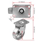 4 All Steel Swivel Plate Caster 3  Wheels Gray Heavy Duty Steel