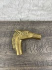 Vintage Horse Equestrian Head Cane Handle Walking Stick Solid Heavy Brass