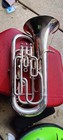 Besson Silver 4 Valve Euphonium Made In England With Hard Case In Good Condit