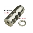 Stainless Steel 1 2x28 Thread 223 5 56 Competition Muzzle Brake W Crush Washer
