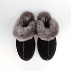 Ugg Women s Scuffette Ii Black grey Slippers Sheepskin Warm Shoes 1106872