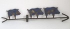 Three Pigs Weather Vane Embossed   Painted Blue