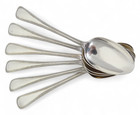 Antique Victorian 1885 Set 6 Sterling Silver Teaspoons Spoons Old English Bead