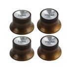 Amber Guitar Knobs Bell Top Hat Tone Volume 24 Fine Splines For Gibson Les Paul