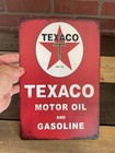 8 x12  Vintage Retro Style Texaco Motor Oil And Gasoline Tin Sign