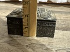 Vintage Trinket Jewelry Box Oriental Dragon Metal Hinged Japan Wood Lined Ornate