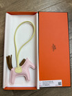 New Hermes Rodeo Pm Milo Lambskin Rose Darling  Kraft   Jaune Milton Bag Charm