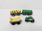 Wooden Train Cars 4 Pieces Magnetic Train Set - Thomas  Brio Compatable